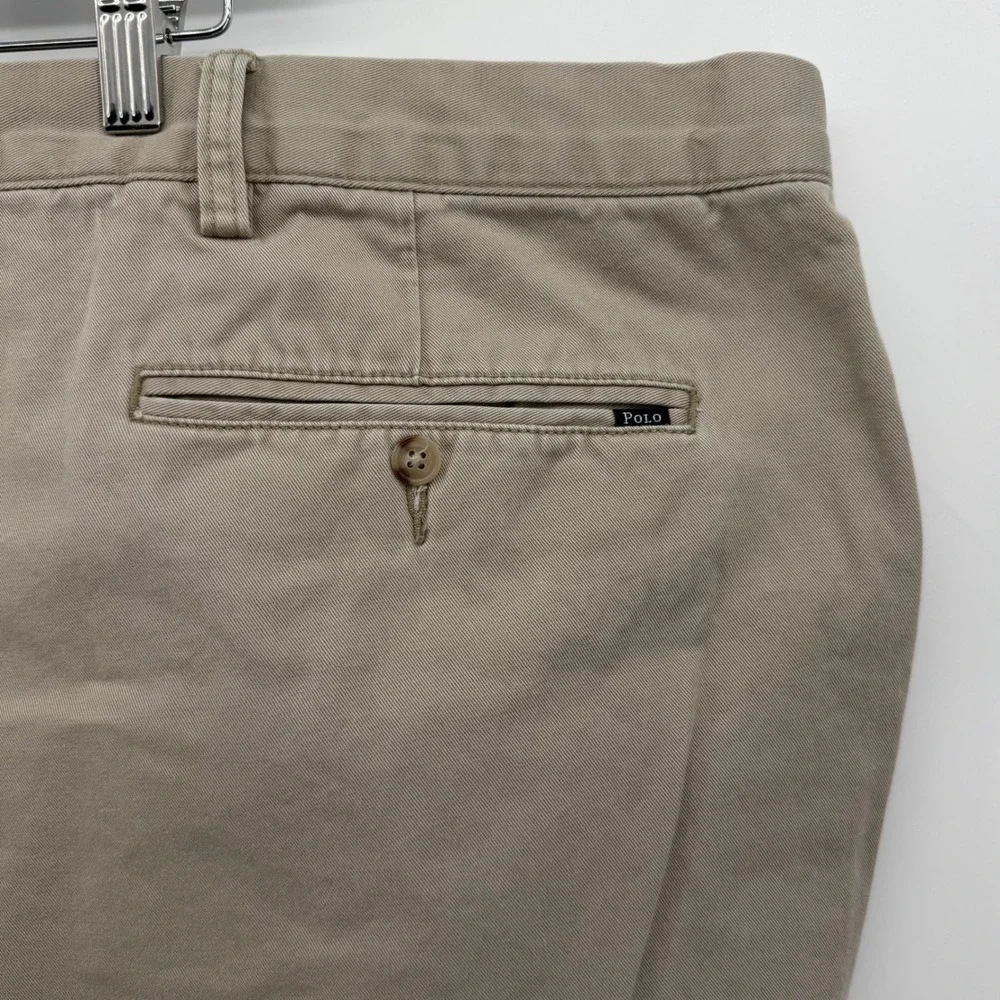 Polo Ralph Lauren Chino Pants Mens 52x32 Tan Khaki Classic Fit Cotton Twill‎
